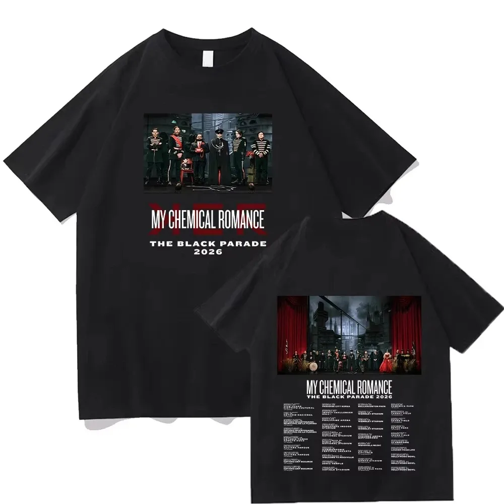 

My Chemical Romance The Black Parade 2026 Tour T Shirt Women Fashion Cotton T-shirt Cool Hip Hop Men Tshirt Casual Oversized Tee