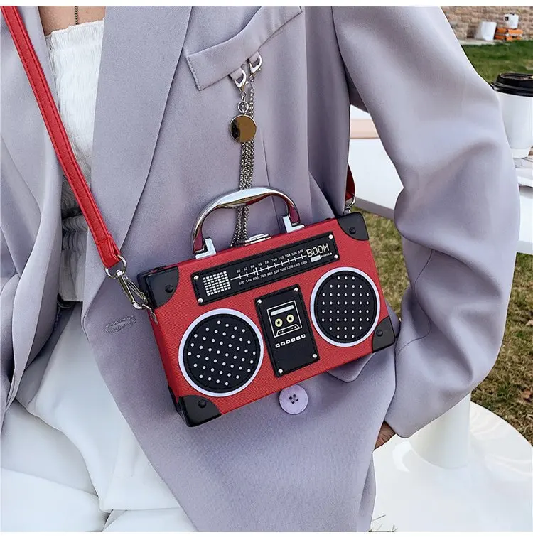 Nuova borsa a tracolla da donna a forma di scatola Radio divertente borsa a tracolla da donna borsa a tracolla creativa e fresca borsa da donna di moda personalizzata