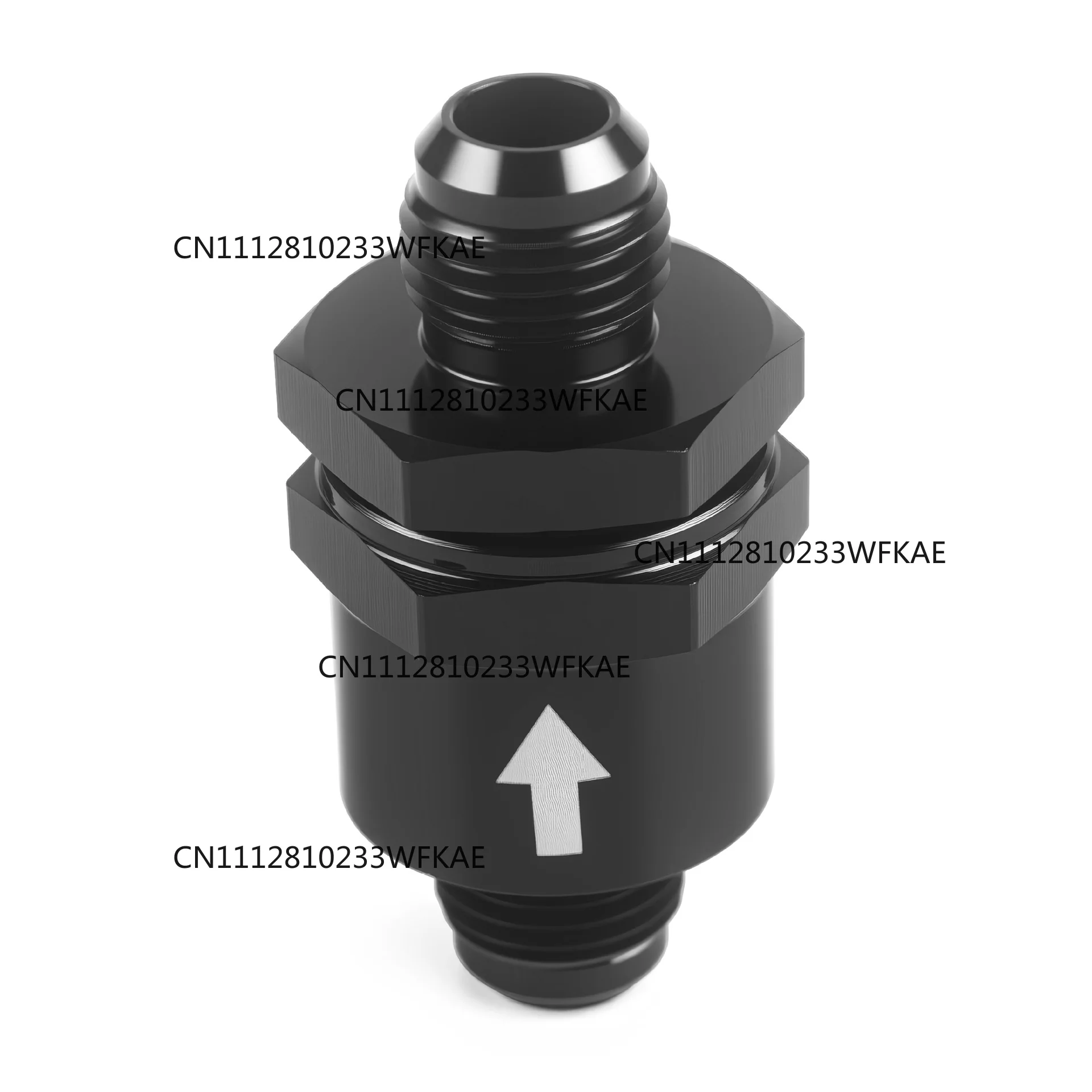 Retrofit 30 micron aluminum one-way non-return check valve, male hose fitting