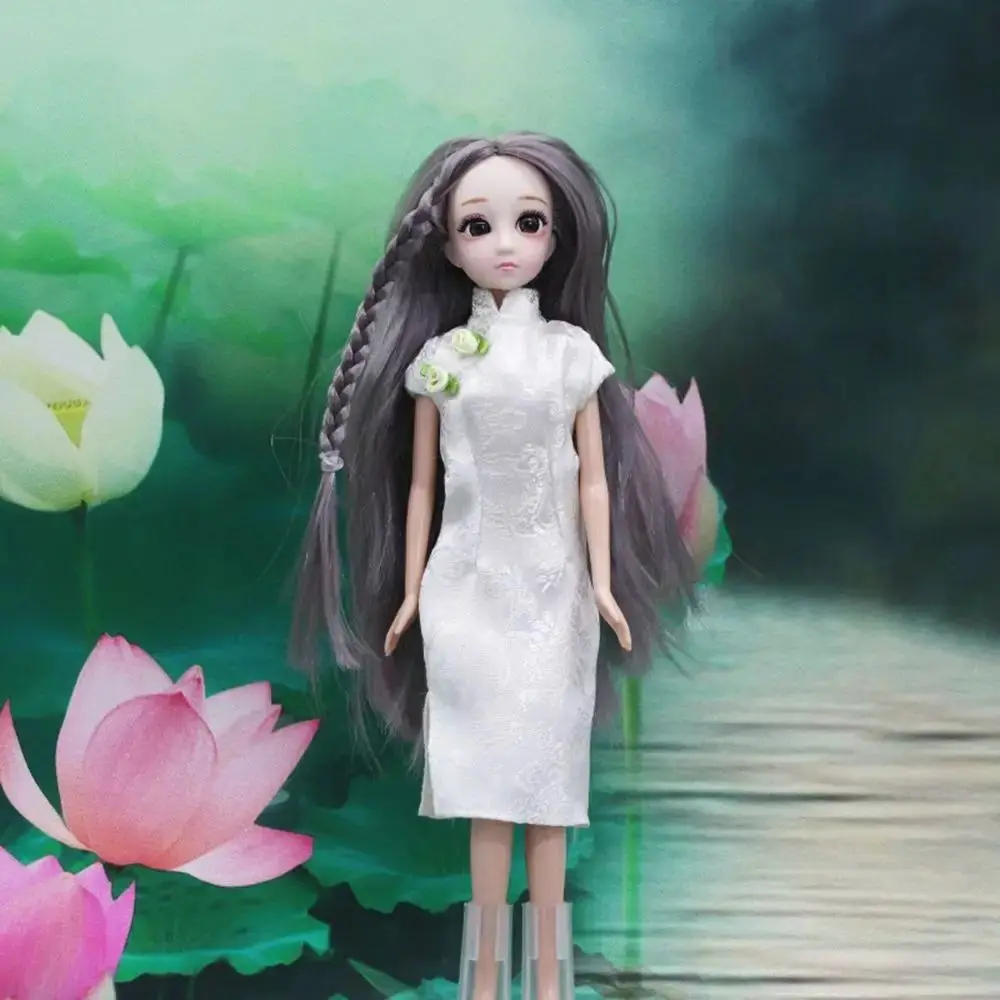 ตุ๊กตาอุปกรณ์เสริมตุ๊กตาสไตล์จีนเสื้อผ้าแบบดั้งเดิมชุดราตรีตุ๊กตา Cheongsam แต่งตัวเล่น House ตุ๊กตากระโปรงสาวของขวัญ