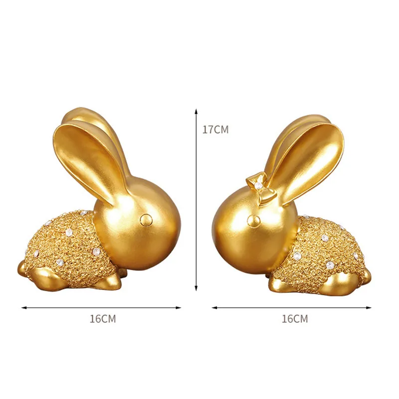 A Pair of Big Ears Rabbit Resin Ornaments Home Creative Crafts Applicable to Tv Cabinet Decoration Birthday Wedding Gift