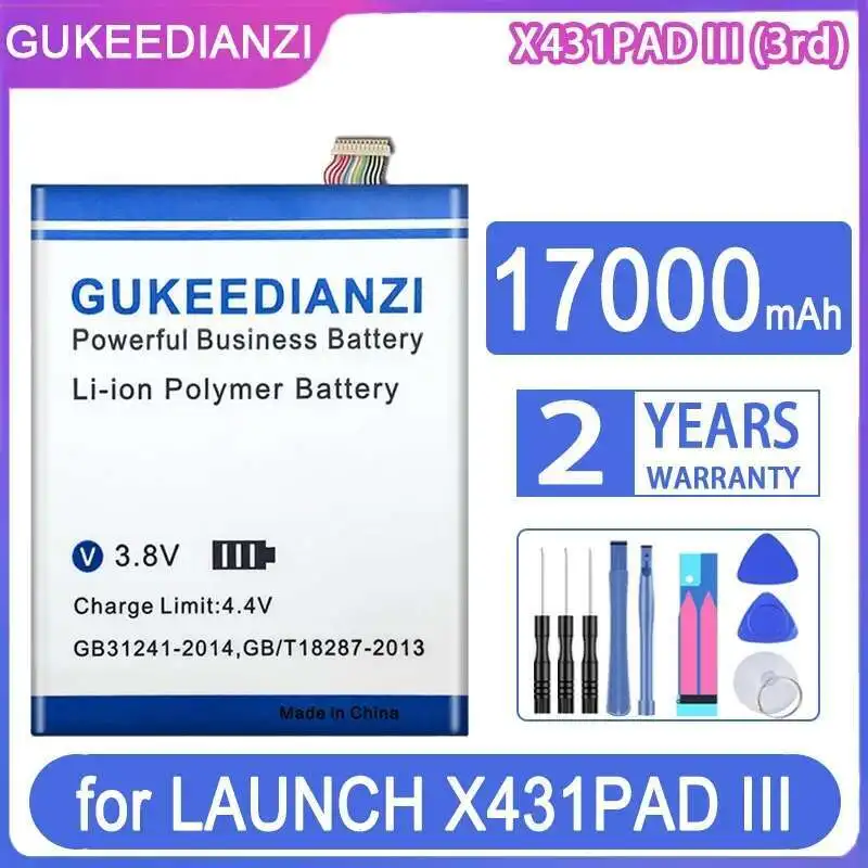 

Automotive Diagnostic Tablet Battery 17000Mah For Launch X431PAD Iii 3 X431 Pad 3Rd Generation