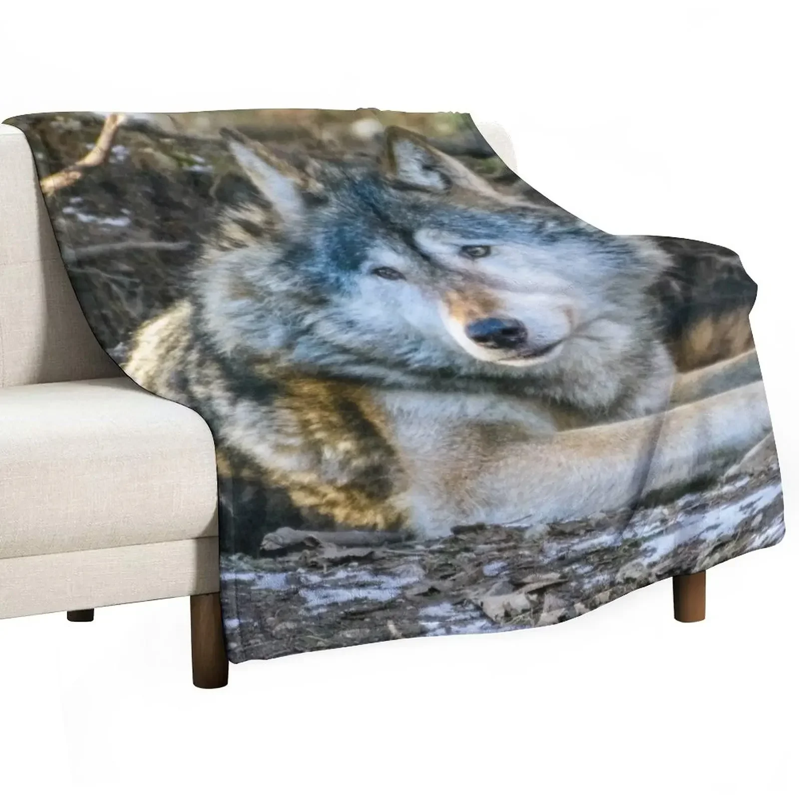 Lone Wolf Throw Blanket Flannels Decorative Beds Sleeping Bag Summer Beddings Blankets