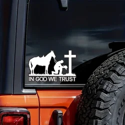 Cowboy Prayer With Cross, God, 9.05in×6.01in Large Size Decal For Cars, Cars, Trucks, Motorcycles, Laptops, Cups, Windows, Glass