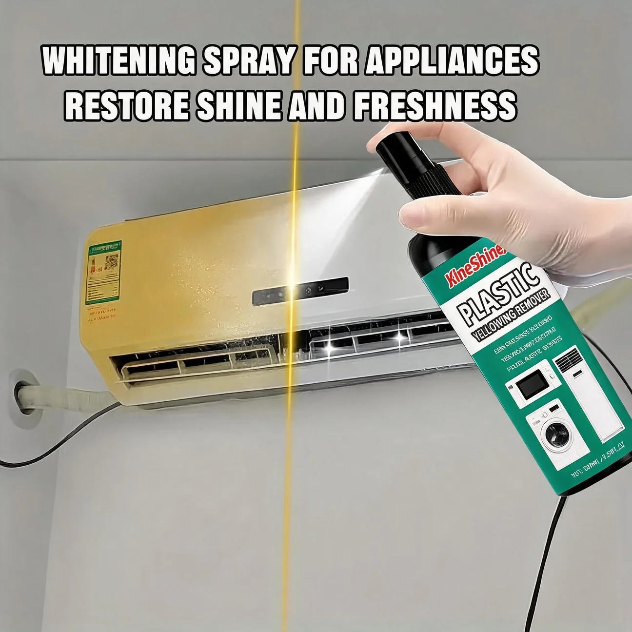 Plastic Yellowing Remover Spray 100ml Quick Restore For Wardrobe Toilet Appliances & Air Conditioner Remove Yellow Stains