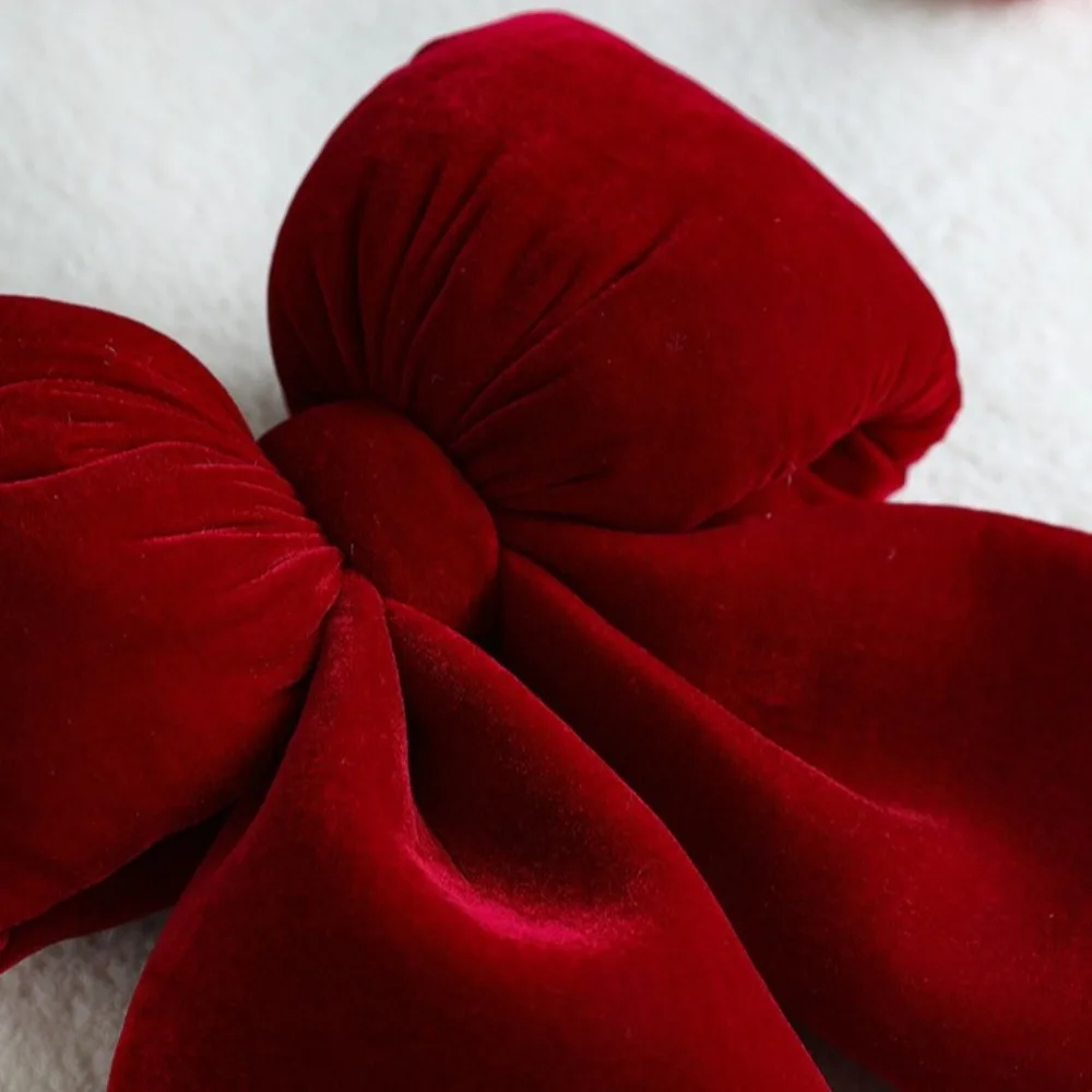 Velvet Fabric Bowknot Pendant Bowknot Shape Classic Christmas Style Hanging Xmas Ornament DIY Tree Hanging Decor Party Supplies