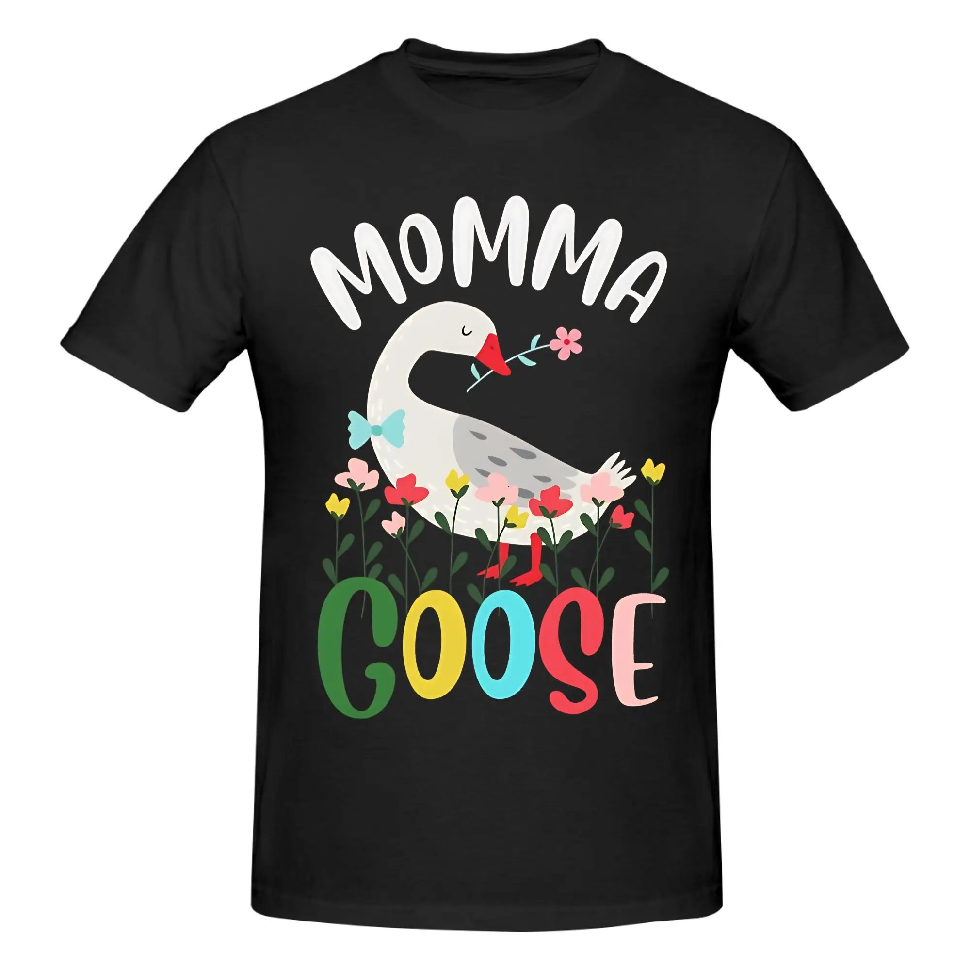 1 Piece Mother Goose Day,Momma Goose,National Mother Goose Day Graphic 100% Cotton T-Shirt Cute Animal Goose Tops Tees For Men