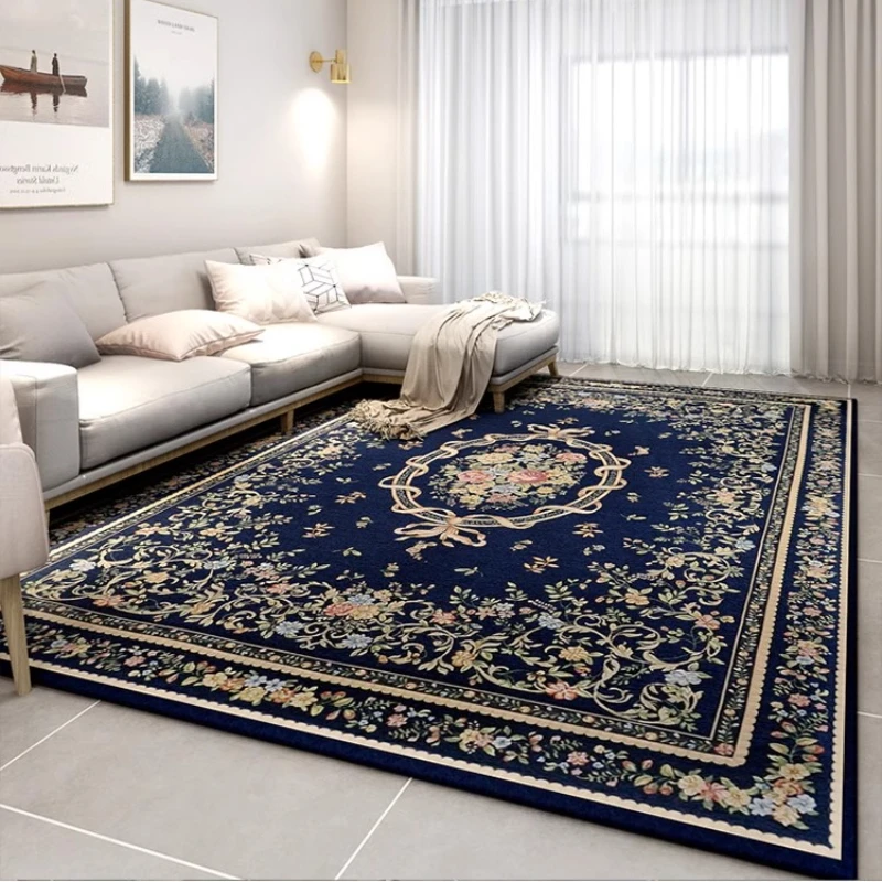 Living Room Carpets American Flower Print Light Luxury Soft Coffee Table Rug Large Area Fluffy Bedroom Bedside Mat Alfombra 양탄자