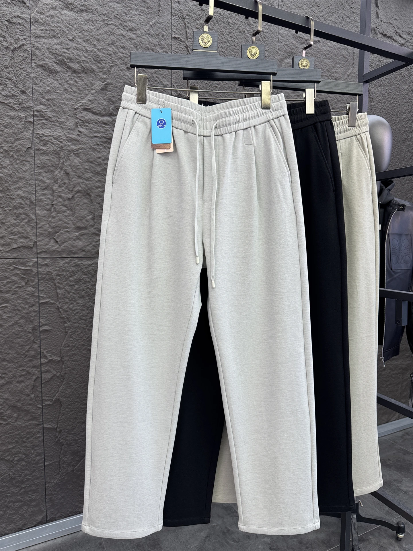 

Мужские повседневные брюки, эластичные, удобные, прямые, с ножом, модальная шерстяная смесь, чистый цвет, осенняя одежда, Pampa & Brand