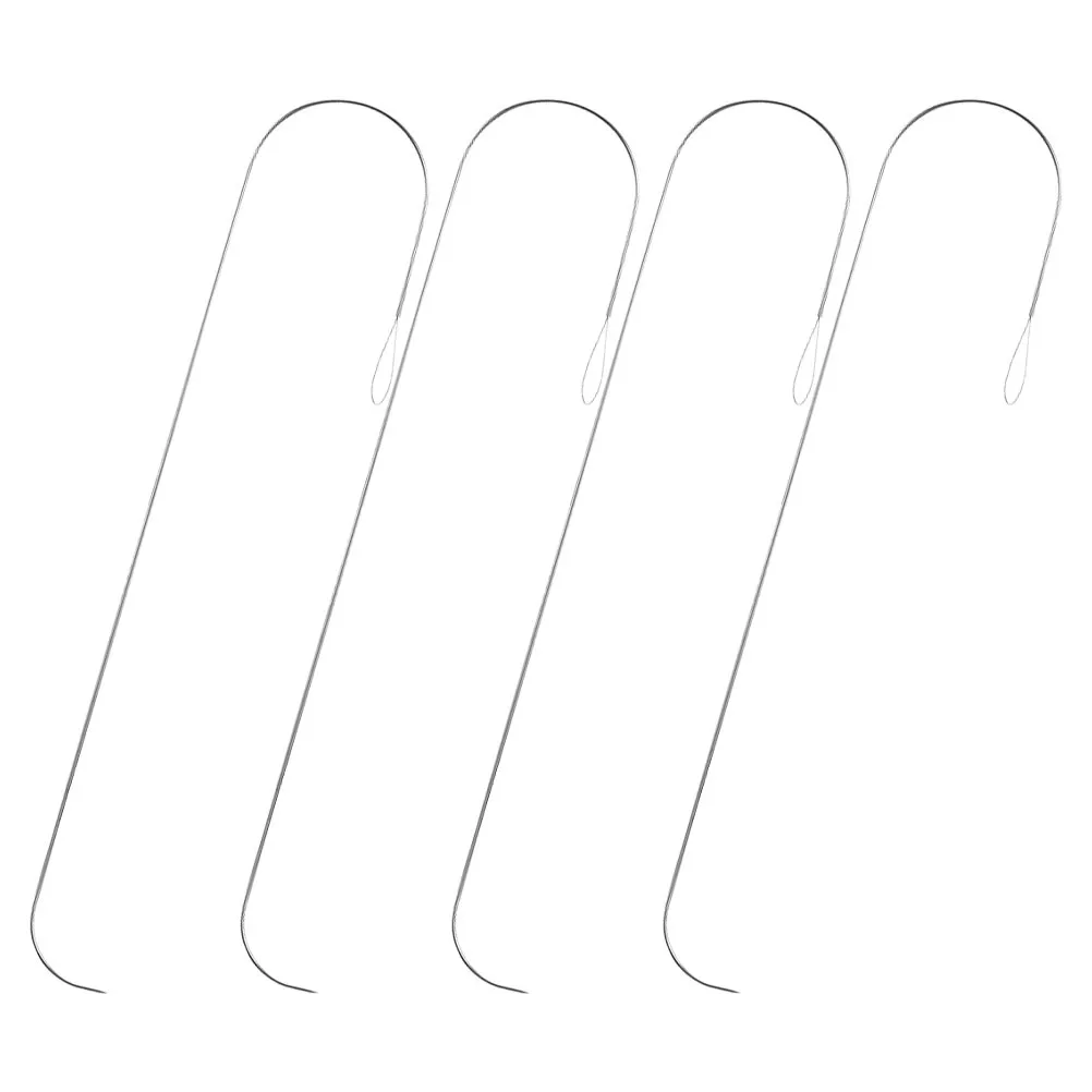 4 قطعة إبر خرز منحنية كبيرة للعين يمكنك صنعها بنفسك أداة خيط إبرة لصنع المجوهرات لقلادة السوار وغزل التطريز الحرفي