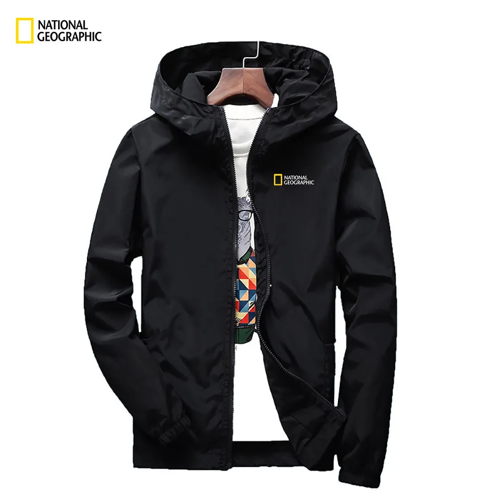 Nueva chaqueta deportiva de moda National Geographic con cómoda tela para bicicleta y combinación de ciclismo al aire libre con cremallera de moda