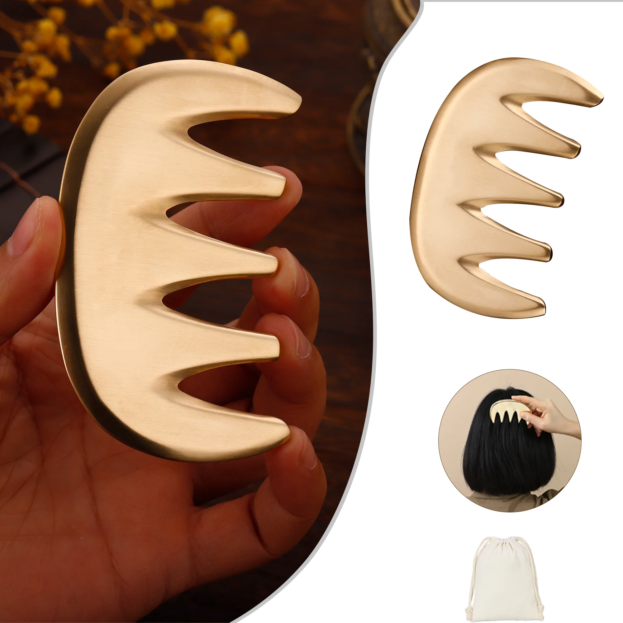 

Pure brass massage gua sha comb hair special scalp neck mammary gua sha acupoint massage meridian comb