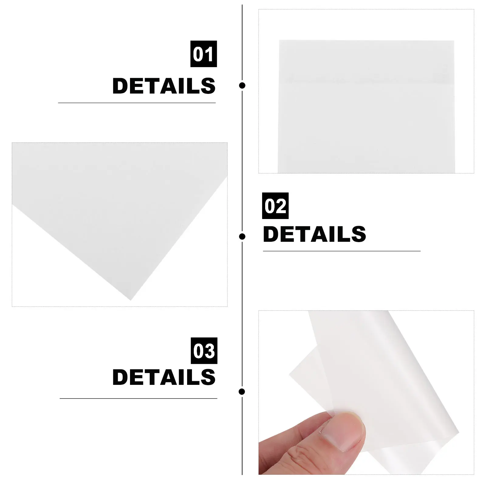 

5pcs Transparent Self-Adhesive Pads For Office School Supplies Waterproof Removable Plastic Memo Stickers Reusable