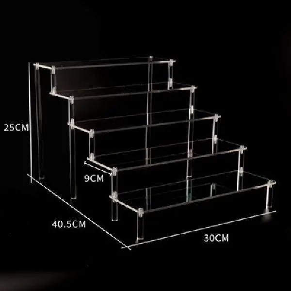 

Acrylic trapezoidal ladder display stand perfume hand-made cosmetics jade items display shelf creative