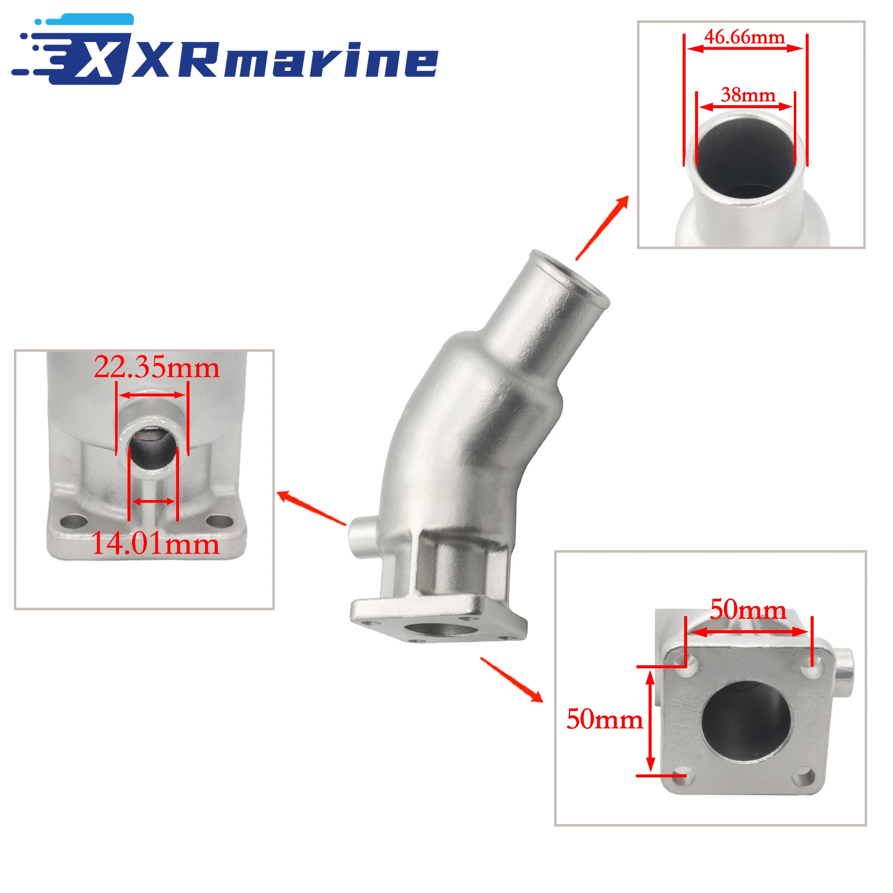 861906 Boat Engine Parts Stainless Steel Exhaust Pipe Mixing Elbow for Volvo Penta MD2010 MD2020 MD2030 MD2040 D1 D2 Motors image 2