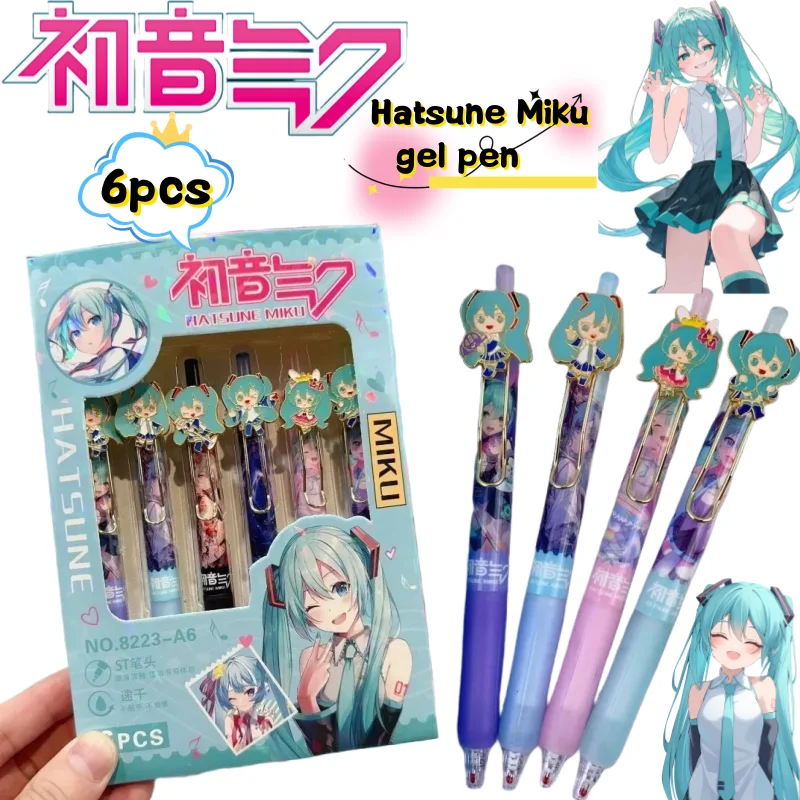 caneta-gel-hatsune-miku-com-alto-valor-estetico-impressao-de-patch-metalico-de-anime-criativa-para-estudantes-escrita-suave-e-de-secagem-rapida
