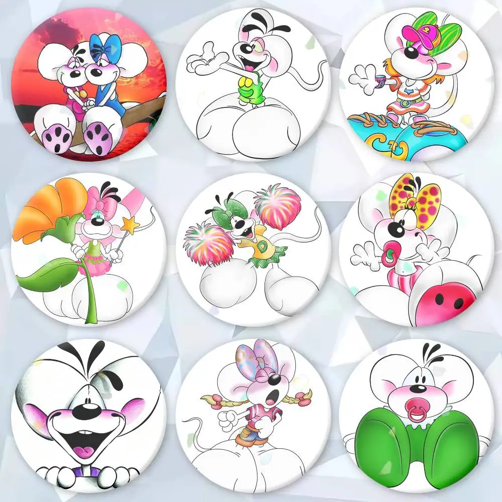

LOVELY D-Diddl Badges Creative Tinplate Button PinsBrooch Badge Clothes Backpack