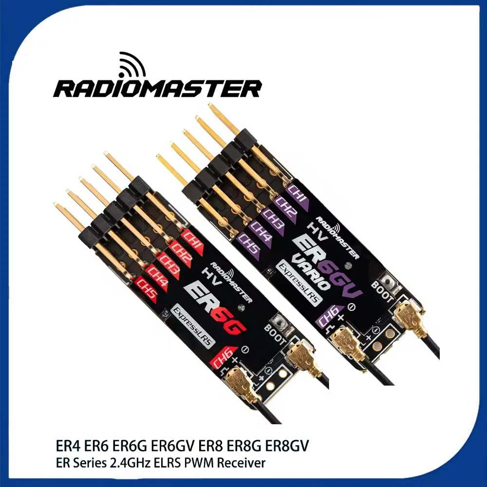 

RadioMaster ER4 4CH ER6 ER6G ER6GV 6CH ER8 ER8G ER8GV 8CH 2.4GHZ Expresslrs Elrs HighPerformance PWM Receiver Parts