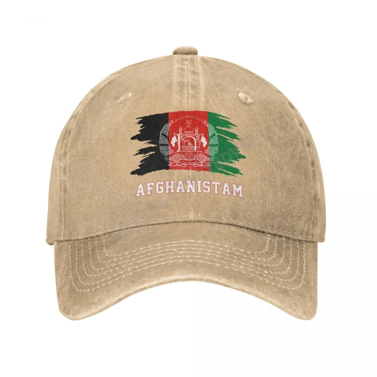 Unisex Adult Afghanistan Flag Afghan Charcoal Washed Denim Baseball Cap Men Classic Vintage Cotton Dad Trucker Hat