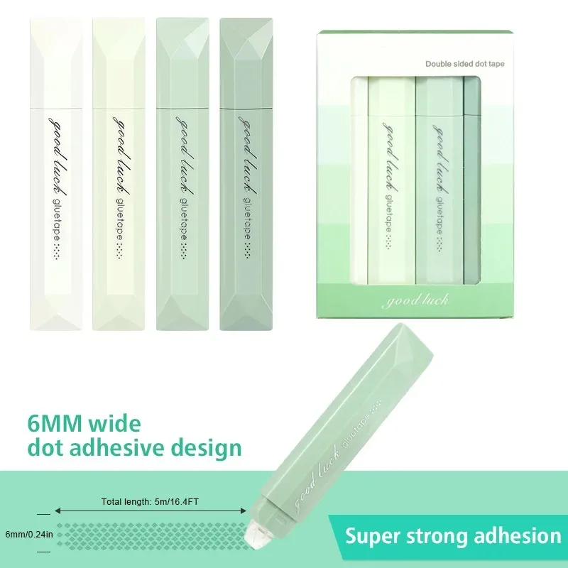 4pcs Gradient Color Glue Tape, Pen Type Double Sided Adhesive Tape Roller Dispenser Runner, for Memo Diary DIY Handwork view 5