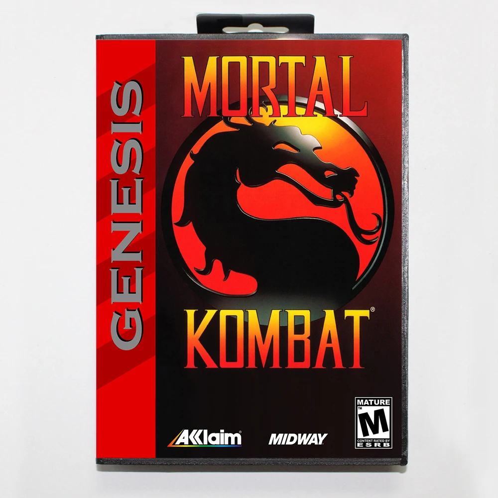 Mortal Kombat MD Game Cartridge with USA Box for 16 Bit Sega Megadrive Genesis System