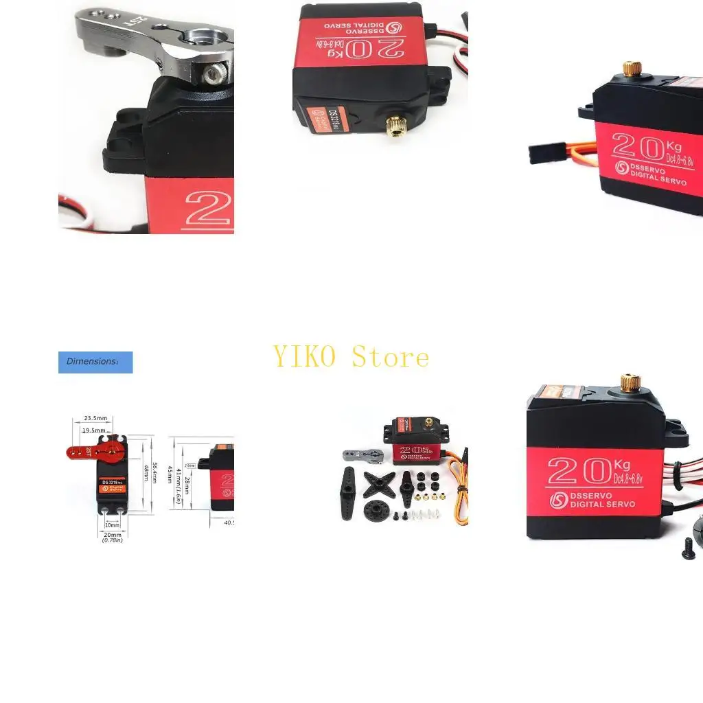 K32C 1pcs 20kg High Torque Coreless Servo Motor Metal Digital Waterproof Gear &  Copper+Aluminum Servo Gear for Robotic DIY