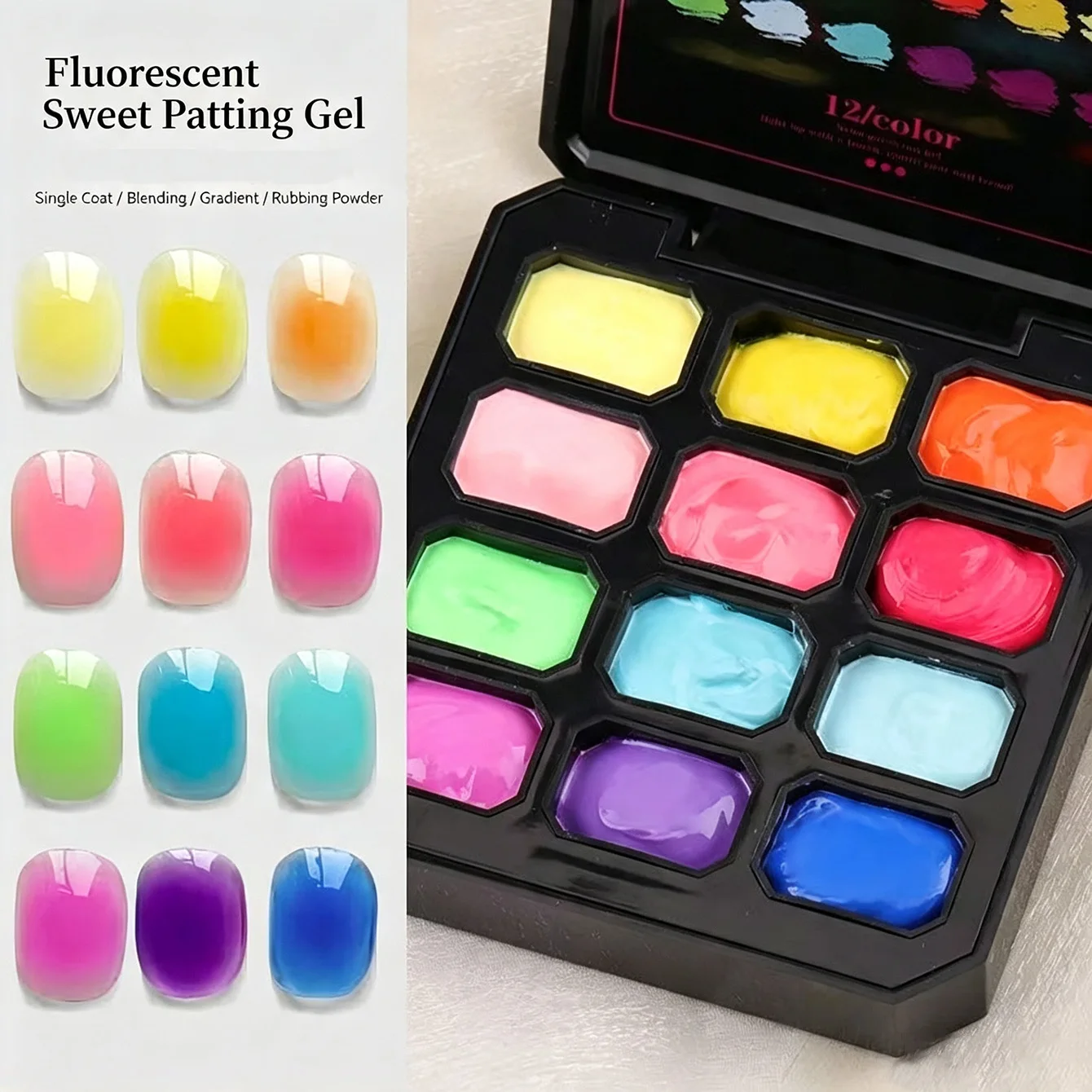 18-Fächer Bogen-Farbpalette Stempel-Gel 2026 Neuerscheinung, Hochsättigungs-Farbe Abwaschfreier Transfer-Malstift Farbverlauf-Gel-Lack – Detail 13