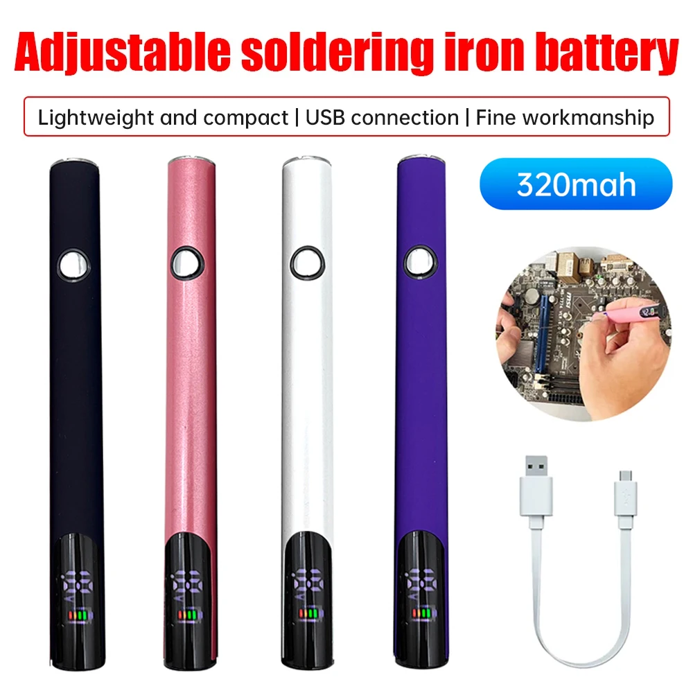 510 Thread Battery Cart Pen Portable Electric Soldering Iron Welding Kit Adjustable Voltage Smart Power Tool With USB Charger