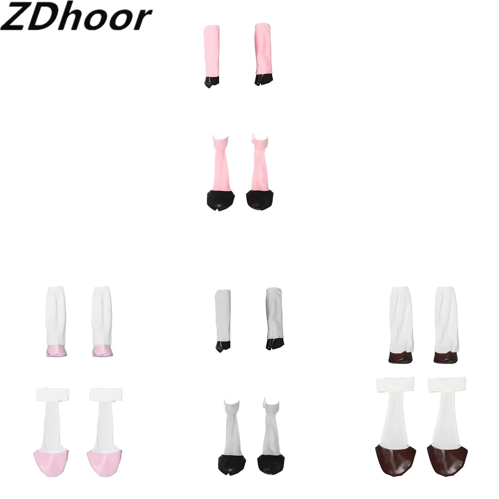 

Horse Hoof Hand Shoes Costume Accessorise Set Animal Hooves Gloves Shoe Covers with Elastic Straps for Cosplay Dress Up Party