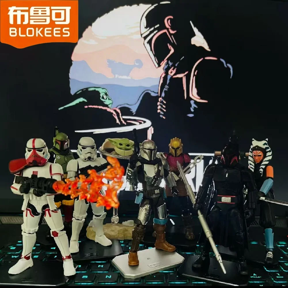

Blokees Star Wars Figure Galaxy Version Mandalorian Boba Fett Stormtrooper Trapper Wolf Obi-Wan Kenobi Model Toy Hobby Gift