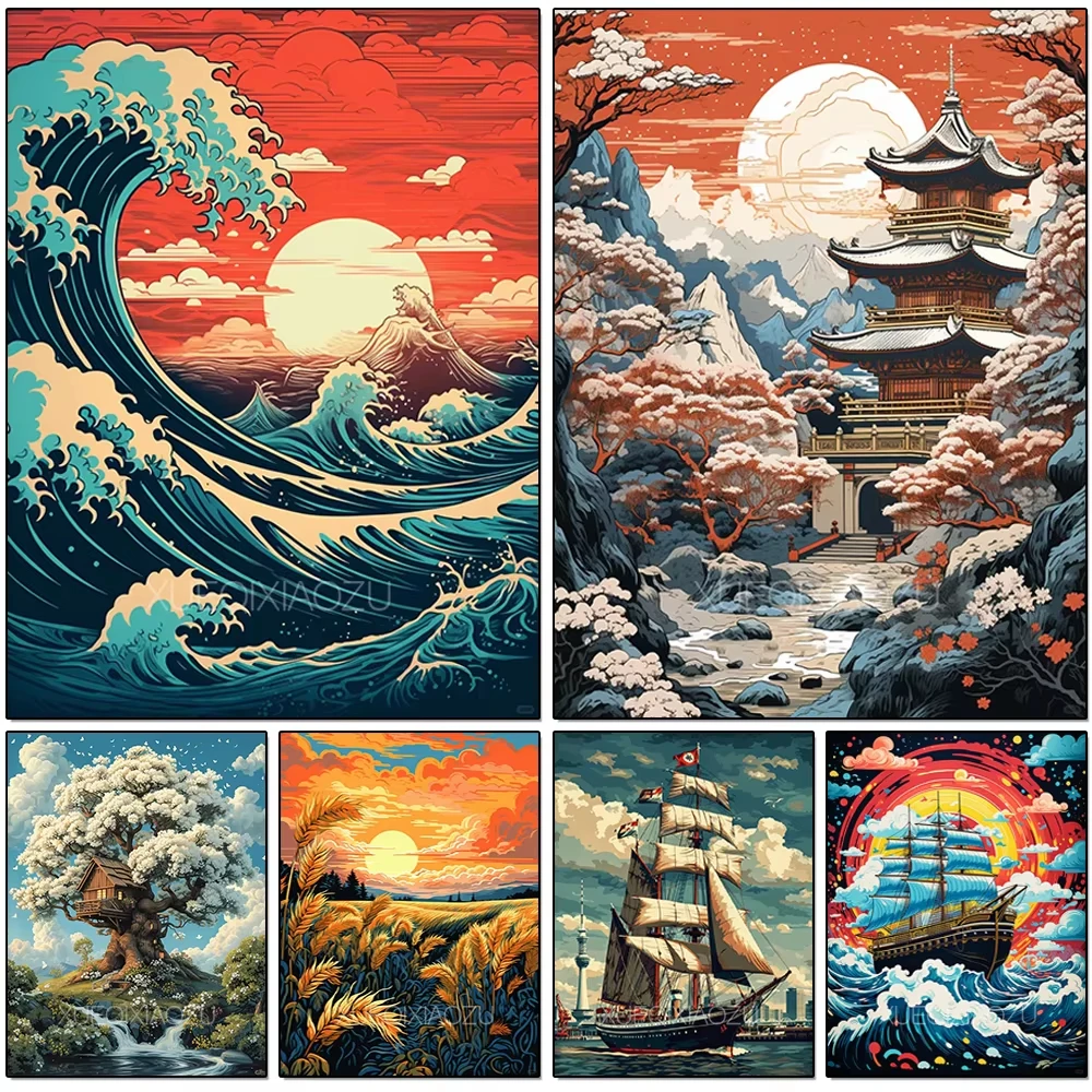Jigsaw Puzzle Stunning Waves Sailboat Wall Art For Adults 500/1000/1200/2000PCS Perfect For Family Game Night And Brain Exercise
