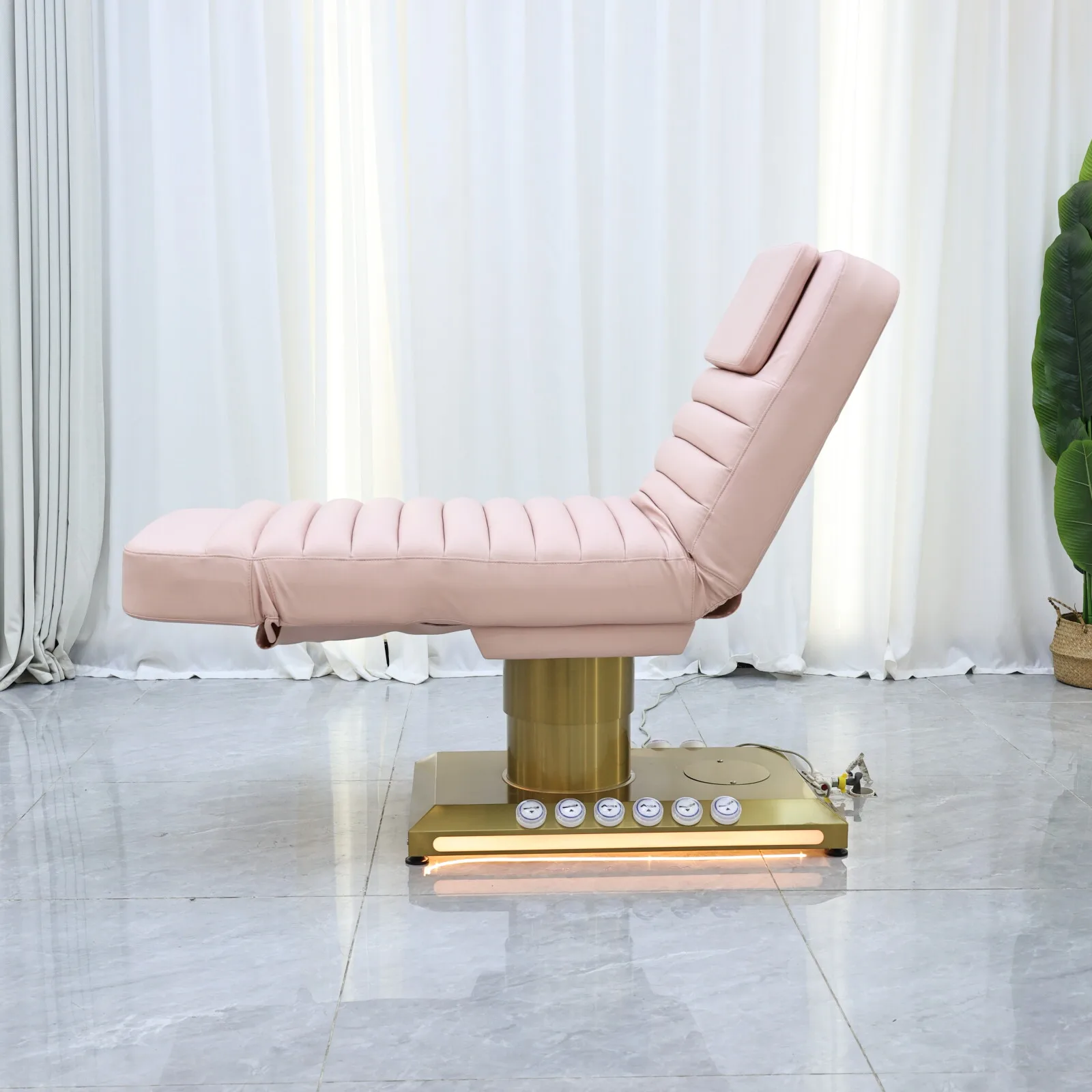 Luxuriöses elektrisches Kosmetikbett mit goldenem Untergestell, verstellbares Massagebett für Schönheitssalons, medizinisches Beauty-SPA-Therapie-Massagebett – Detail 9