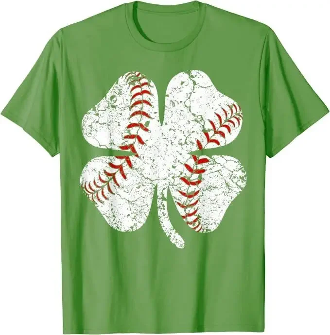 Baseball St Patricks Day Boys Girls Men Women Shamrock T-Shirt Size S-5XLHigh Quality 100%Cotton Short Sleeve