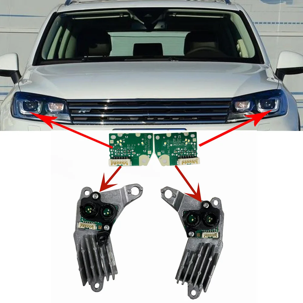 NEW Headlight Daytime Running LIght Module LED Module PCB Board 196-757-01 196-757-02 For VW Touareg 2016 2015 2017 Super Bright