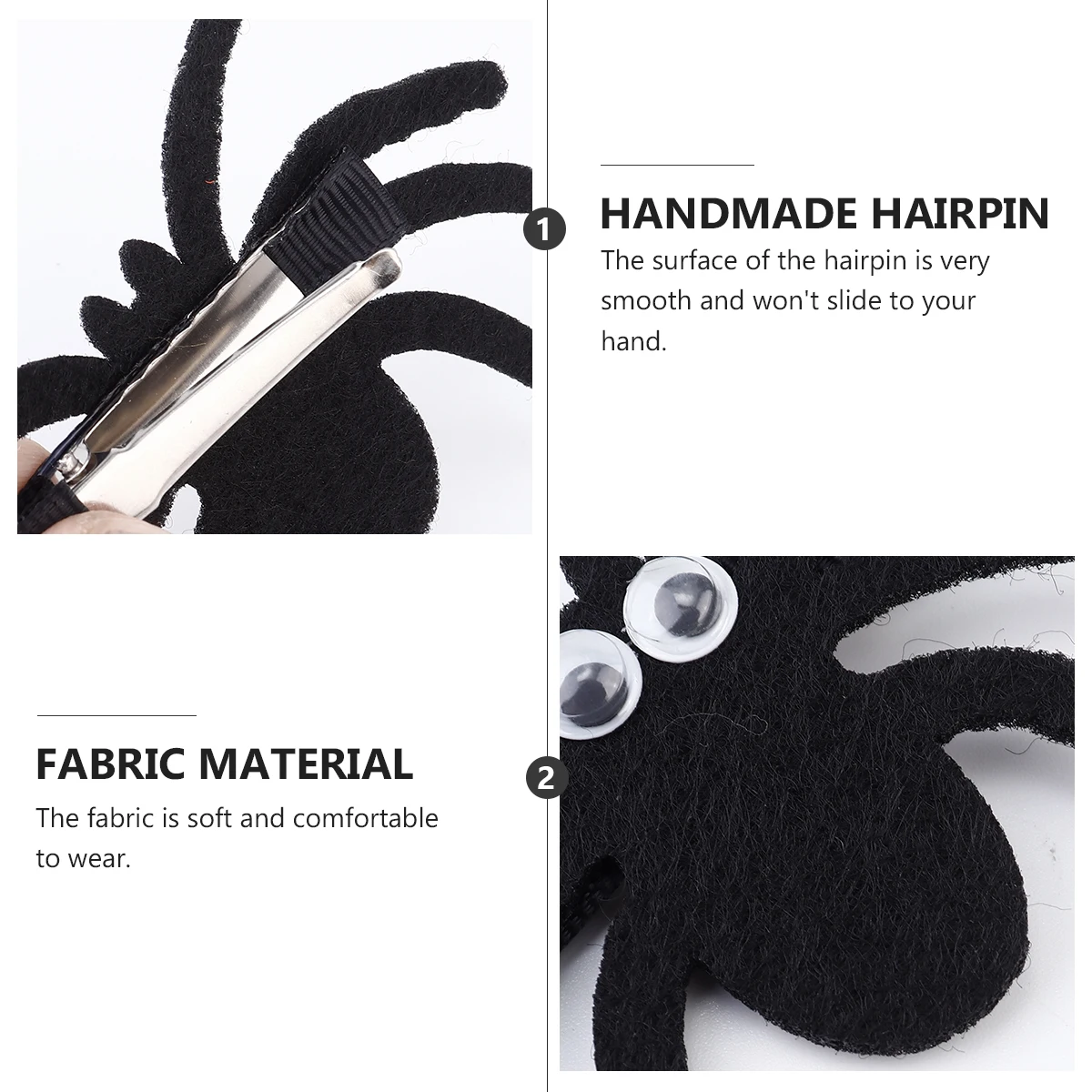 

4pcs Scary Spider Hairpin For Halloween Costume Party Kids Girls Spider Hair Clip Fun Festive Headpiece Decoration Gift