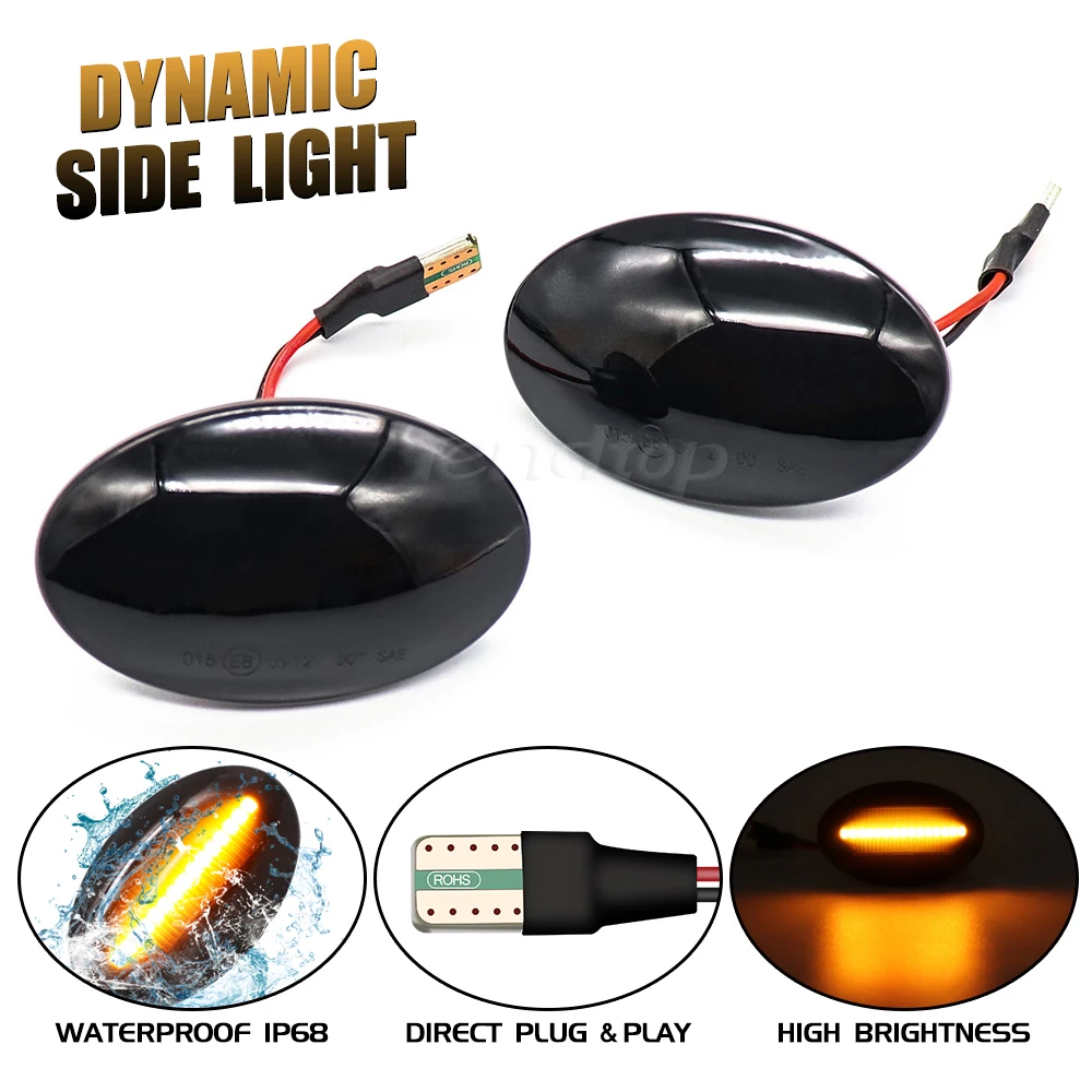 Sequential Side Marker Lamp For Ford Fiesta MK3 MK4 MK1 Mondeo Transit Tourneo LED Dynamic Turn Signal Light Mirror Indicator