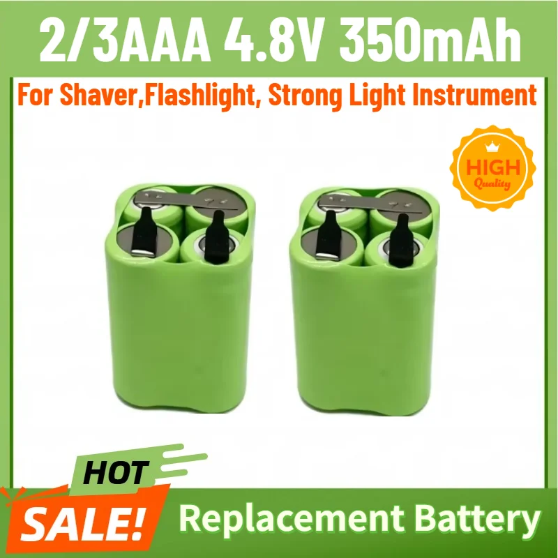 High Quality 2/3AAA 350mAh 4.8V Ni-MH Rechargeable Battery for Shaver,Flashlight, Strong Light Instrument Replacement Battery