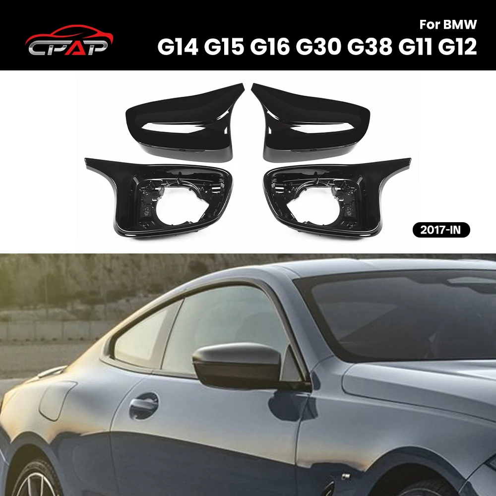 

Rearview Mirror Cover Caps Glossy Black Mirror Cap for BMW G14 G15 G16 G30 G38 G11 G12 M5 Style 2017-IN 4Pcs/Set