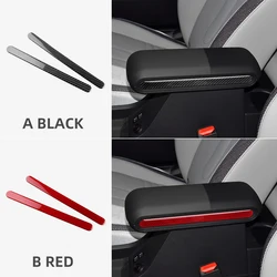 For BMW Mini Cooper S F65 F66 F67 2024 2025 Car Armrest Box Side Strip Sticker Interior Trim Accessories Soft Real Carbon Fiber