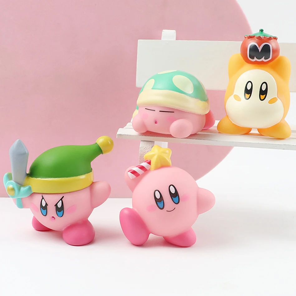 8pcs Anime Games Kirby Action Figures Toys Pink Cartoon Kawaii Kirby PVC Cute Figure Action Toy Christmas Gift for Children image 4