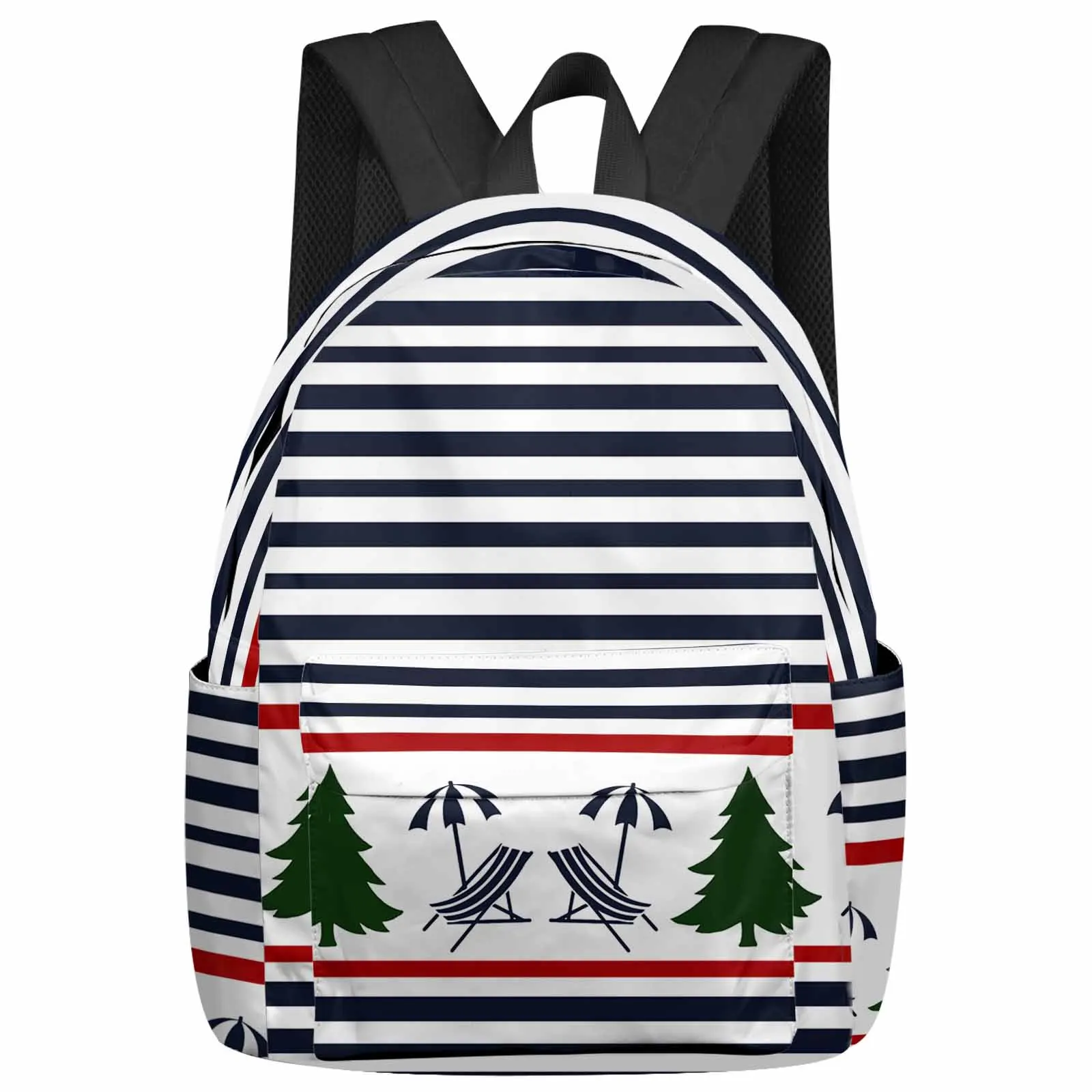 Line Christmas Tree Lounge Chair Backpack School Bags for Teenagers Students Laptop Bag Women's Casual Travel Backpack