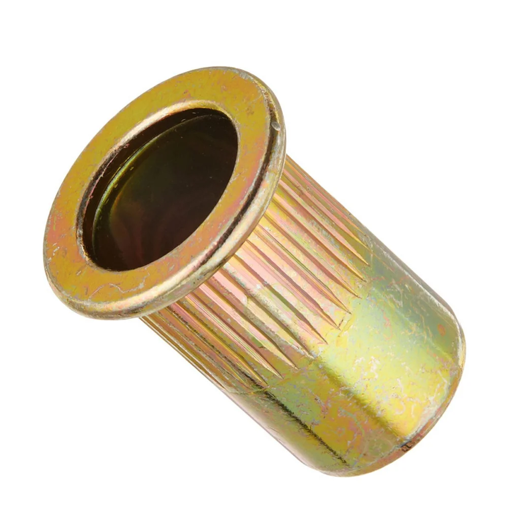 

100pcs Color-Zinc Plated Knurled Nuts For Automobile Aviation Railway Refrigeration Elevator Switch Instrument Furniture