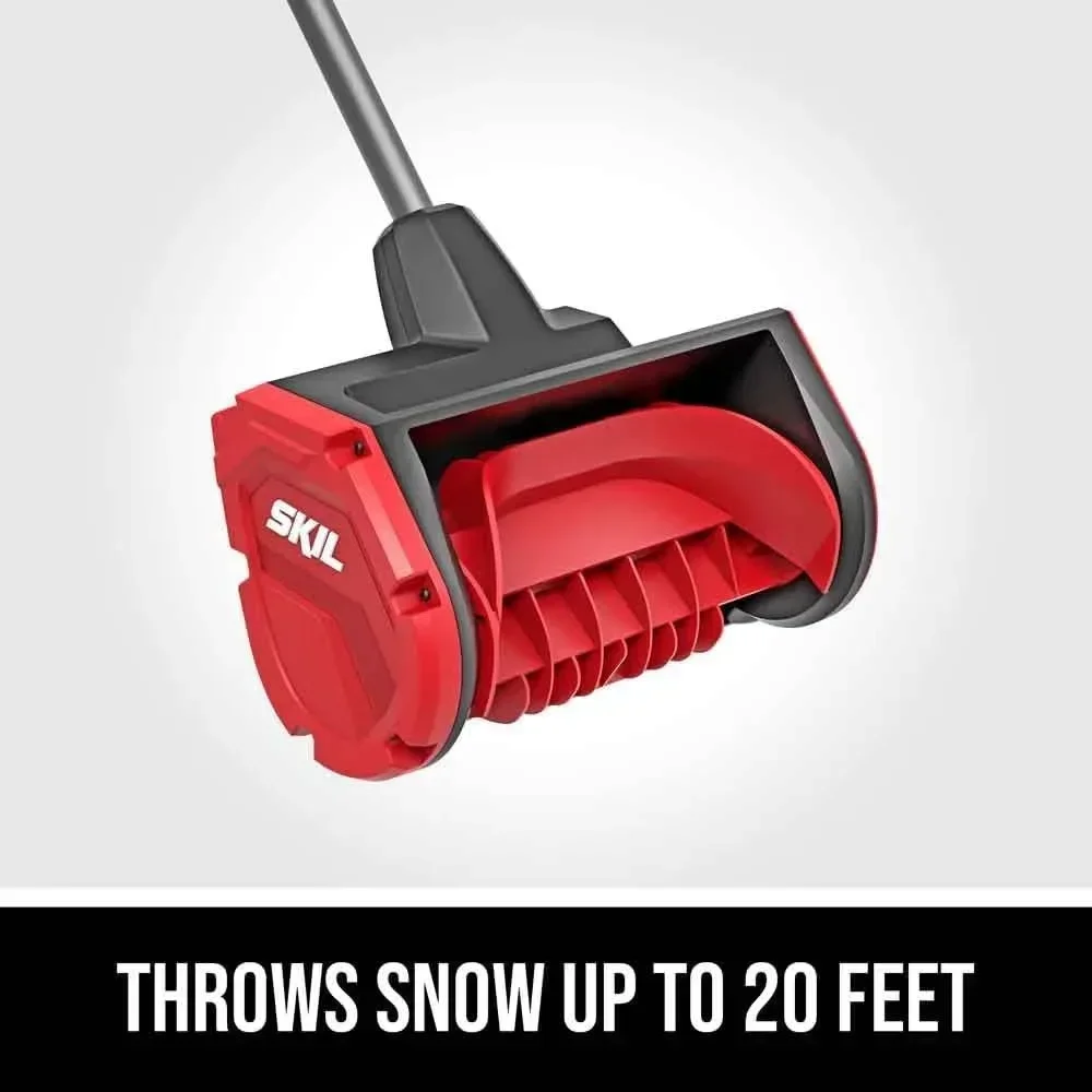 Brushless 40V 12 Inch Power Head Snow Shovel Kit, 20 Foot Throw Distance, Including 4.0Ah Battery and Charger, Red