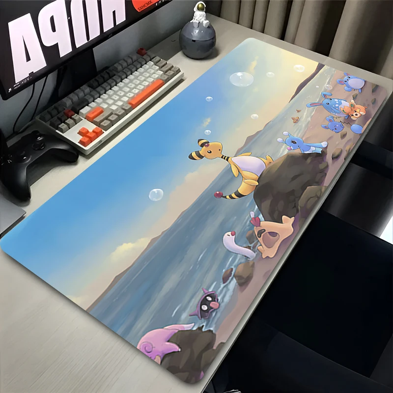 Mauspad, große Schreibtischunterlage, P-Pokemon Ampharos, Anime-Spielmatte, Gaming-Mauspad, XXL-Mauspad, Speed-Computer- und Büro-Gamer-Gehäuse