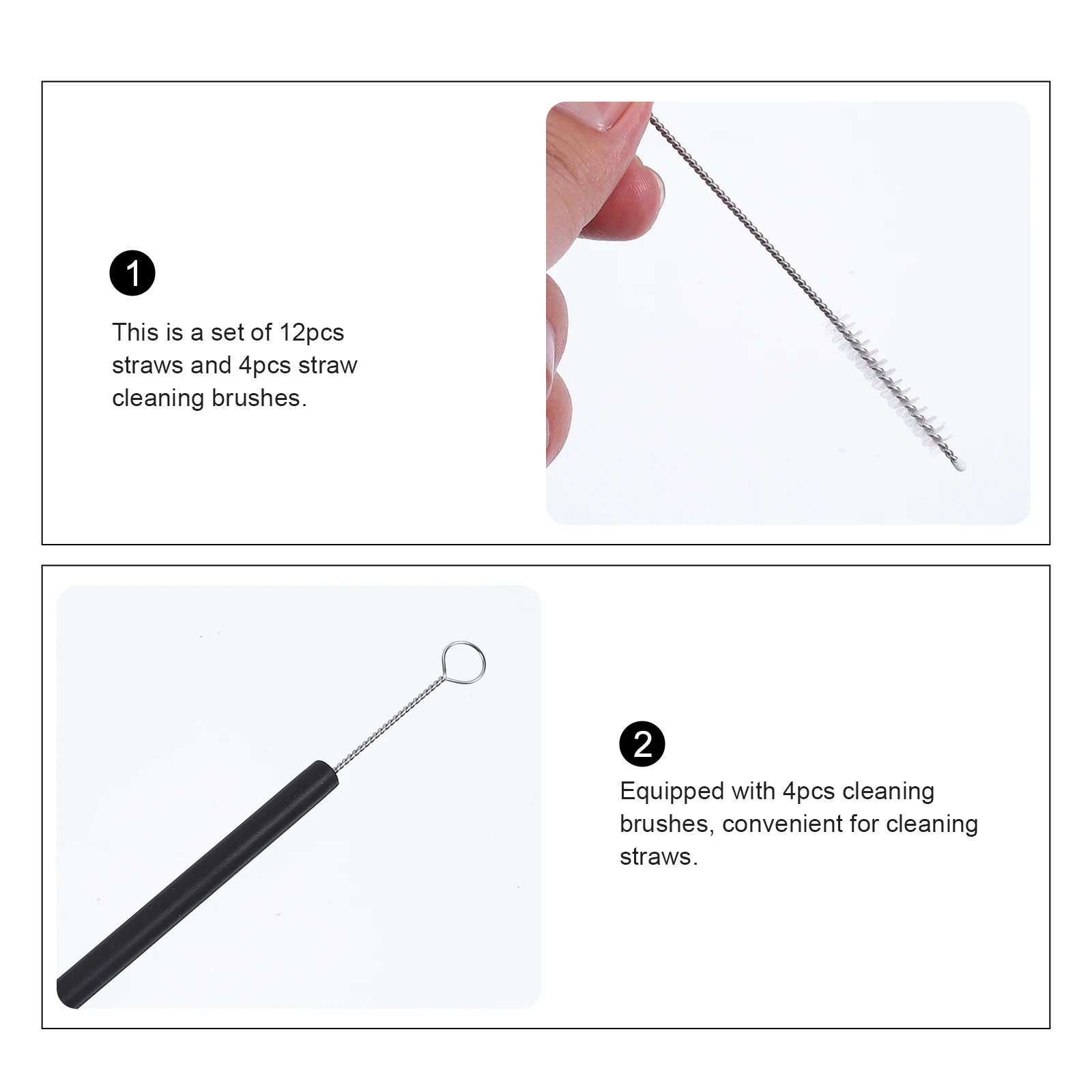 

16 Pcs Silicone Straws Foldable Portable Reusable 4 Brushes Cleaning Travel Party Picnic Household Kitchen Bar Accessories