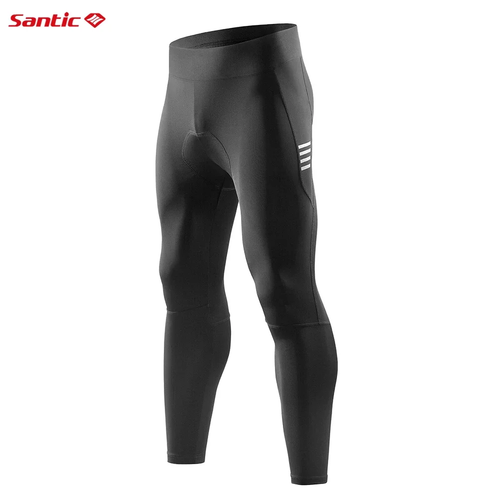 Santic Men Cycling Pants Summer Bicycle Long Pants 5 Hours 4D Paded  MTB Ride Bike Trousers Bicycle Leggings Reflective