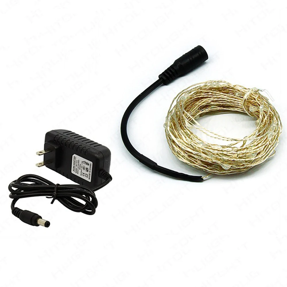 1sets 5M 10M Copper Wire LED String lights Holiday lighting Fairy Garland + LED power supply
