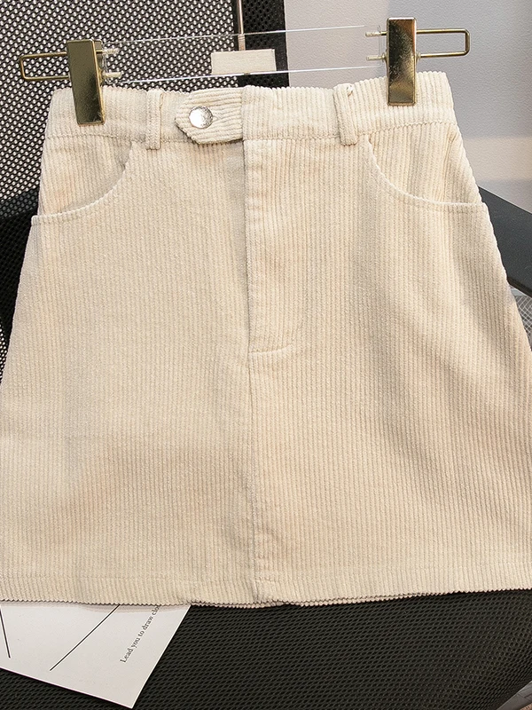 

High Waist Corduroy A-Line Skirt Women's Autumn Winter 2025 New Sle Slimming Versatile Bodycon Retro ort Skirt