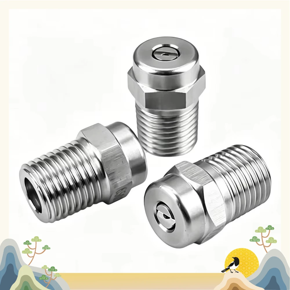 5Pcs G1/4 External Thread Stainless Steel Anti Rust High Pressure Washer Nozzle Tips Car Undercarriage Under Body Cleaning Repla