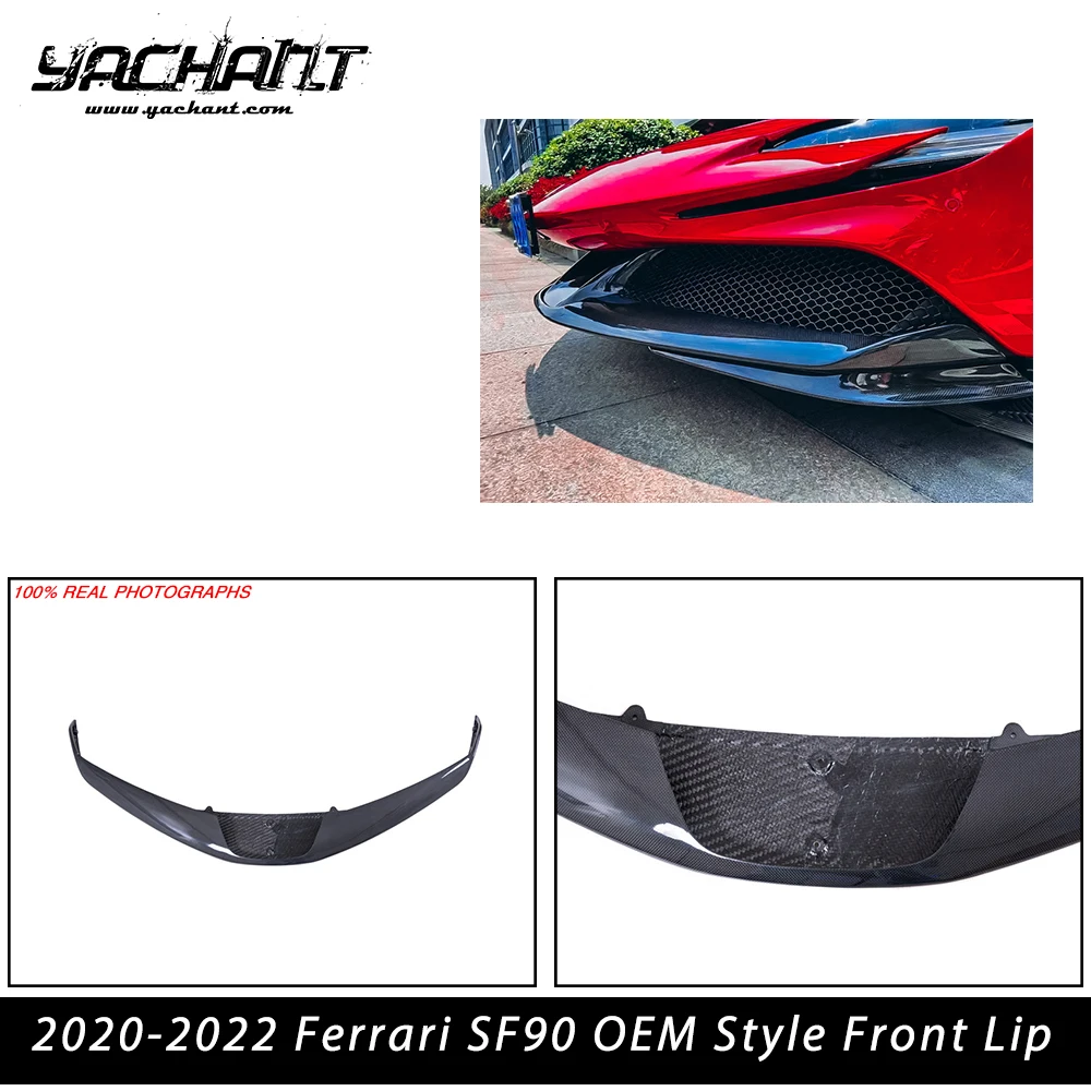 

Автомобильный Стайлинг, сухой передний сплиттер из углеродного волокна, подходит для Ferrari SF90 OEM-стиля 2020-2022, передний бампер, спойлер для губ